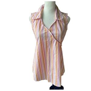 Women’s Size Medium Sleeveless Striped Back Tie  Maternity Top By Crave Apparel